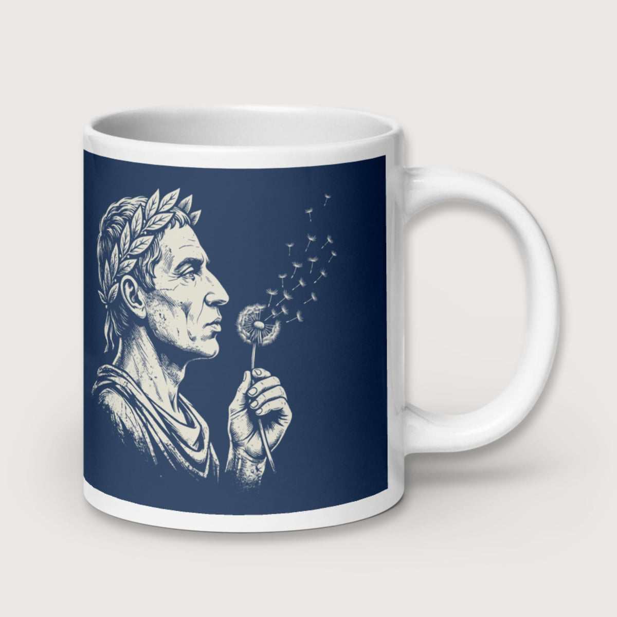 Caesar Blowing Wishes Mug - history buff gift by HistoHead