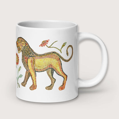 Ancient Roman Mosaic Lion Mug - history buff gift by HistoHead