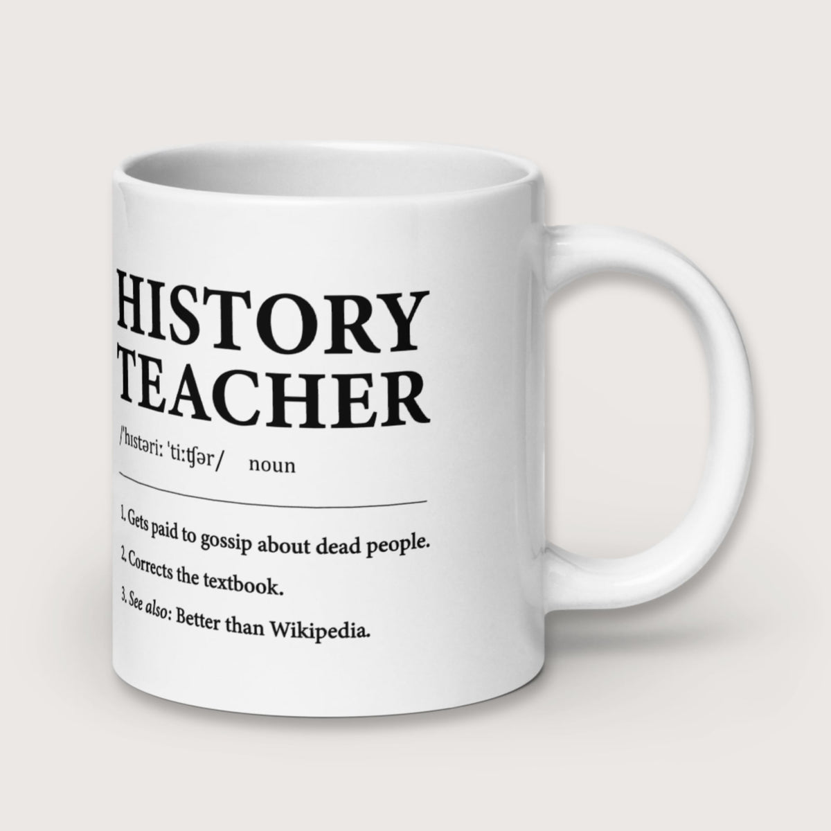 History Teacher Definition Mug - history buff gift by HistoHead