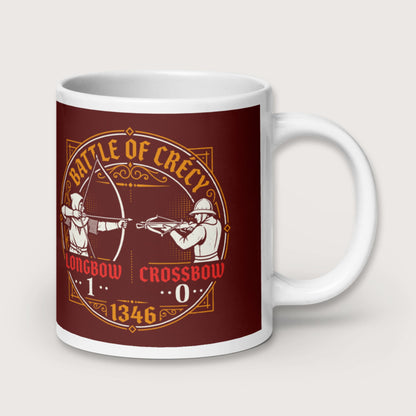 Battle of Crécy Longbow vs Crossbow Mug - history buff gift by HistoHead