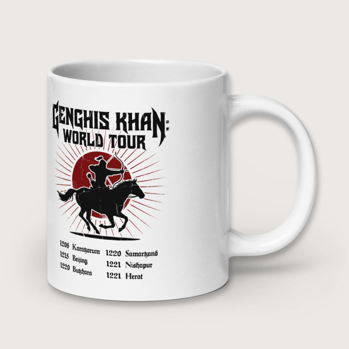 Genghis Khan World Tour Mug - history buff gift by HistoHead