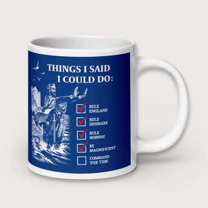 Cnut the Great Commanding the Tide Mug - history buff gift by HistoHead
