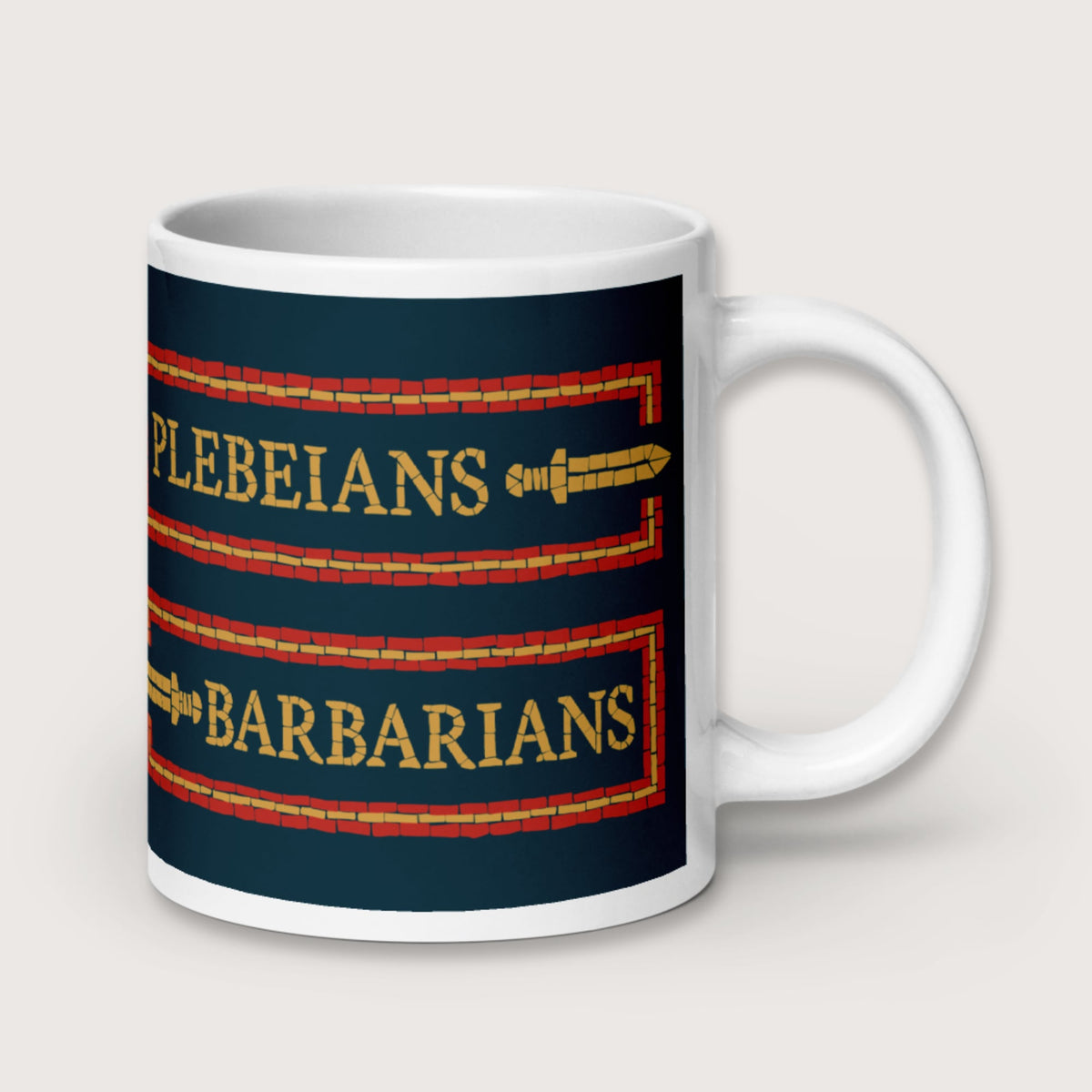Mosaic Plebeians or Barbarians Mug - history buff gift by HistoHead