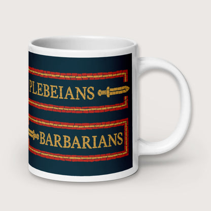 Mosaic Plebeians or Barbarians Mug - history buff gift by HistoHead