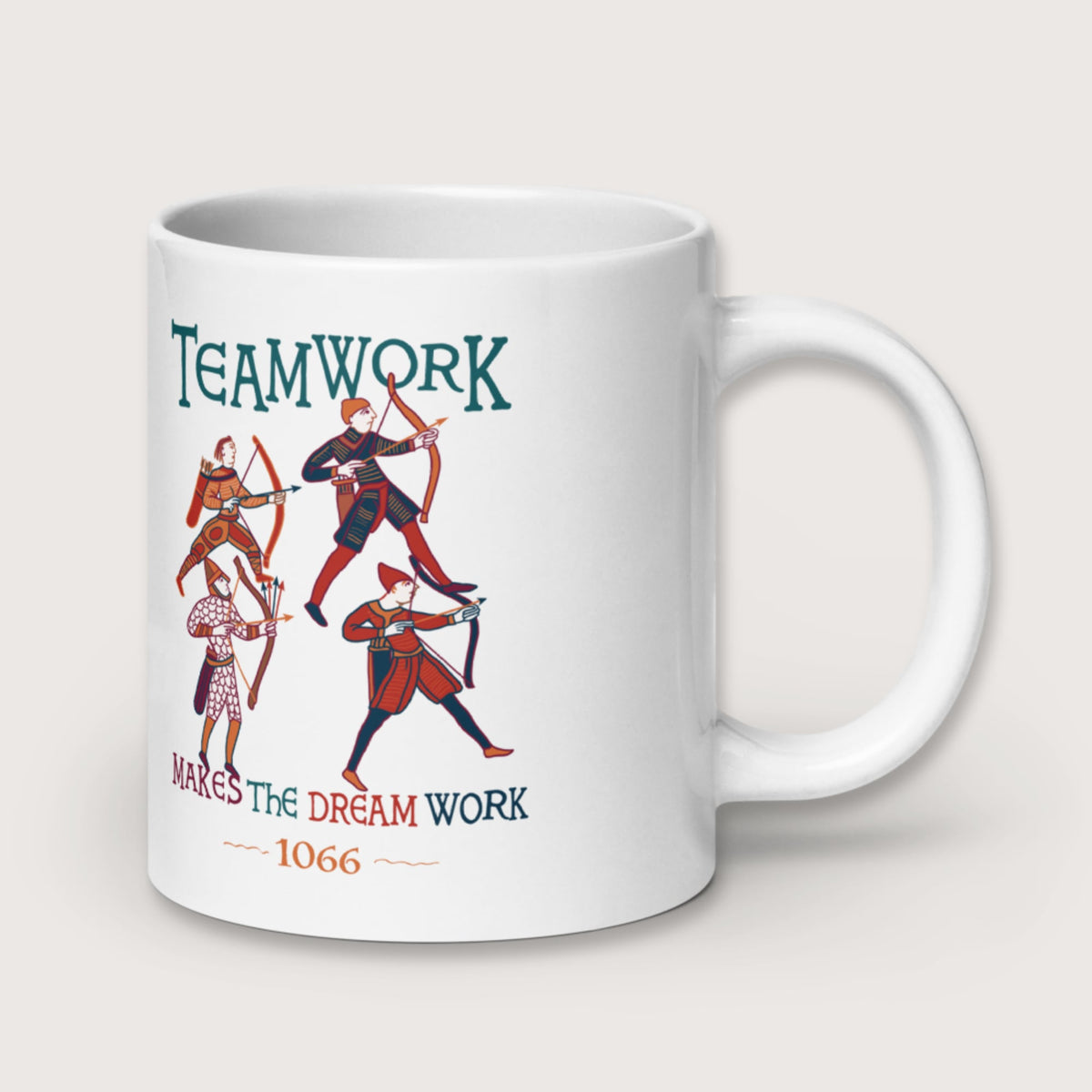 Bayeux Tapestry Teamwork Makes the Dream Work Mug - history buff gift by HistoHead