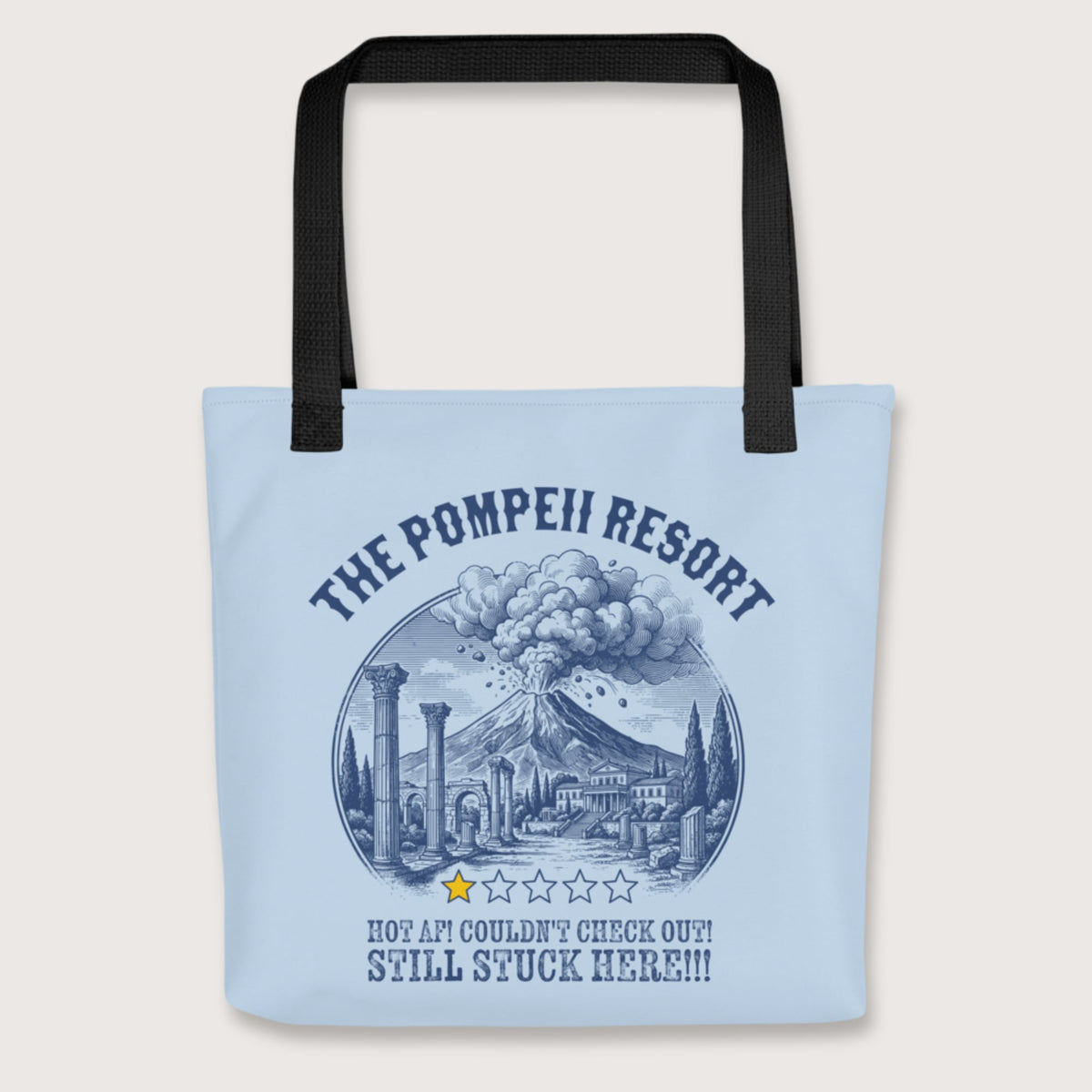 Black The Pompeii Resort Review Bag - history buff gift by HistoHead