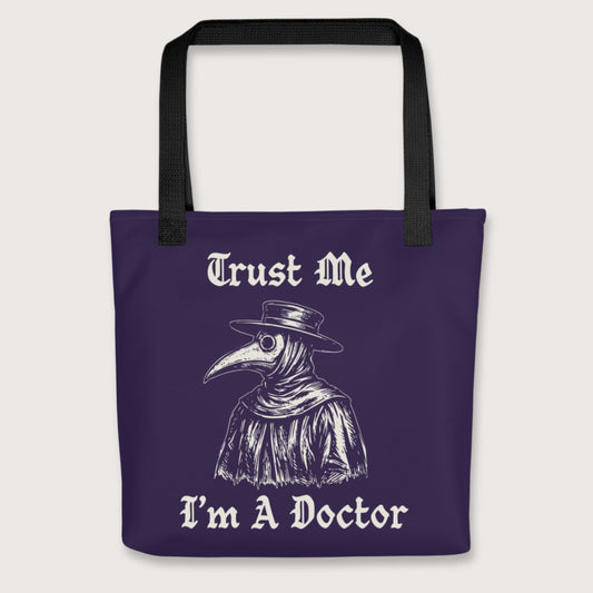 Black Trust Me I'm A Doctor Bag - history buff gift by HistoHead