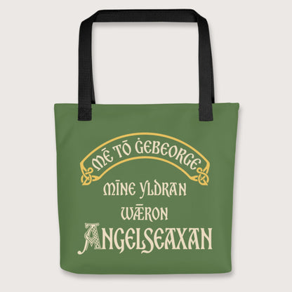 Black In My Defense My Ancestors Were Anglo-Saxons in Old English Bag - history buff gift by HistoHead