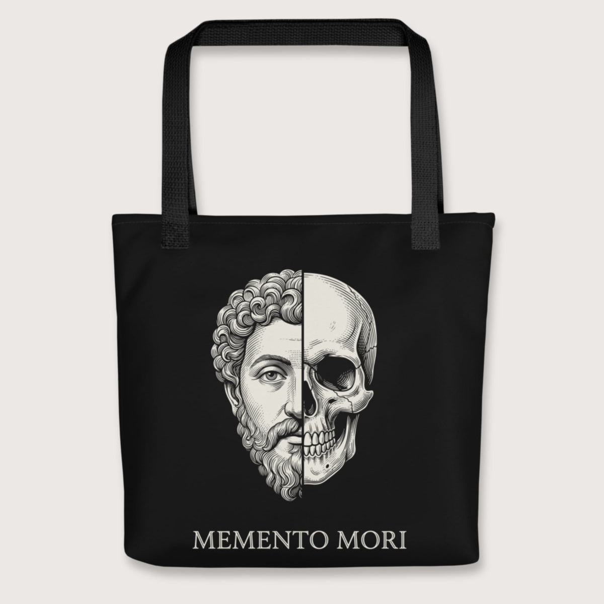 Black Marcus Aurelius Skull Bag - history buff gift by HistoHead