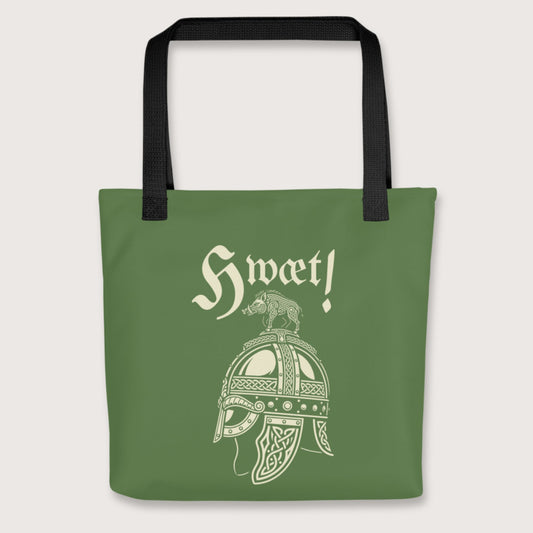 Black Hwæt Boar-Crested Helmet Bag - history buff gift by HistoHead