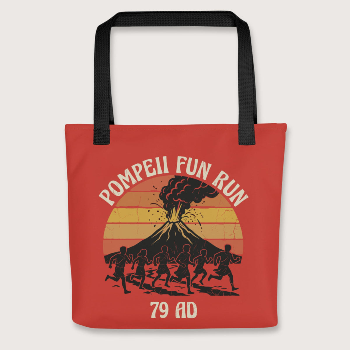 Black Pompeii Fun Run Retro Bag - history buff gift by HistoHead