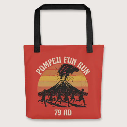Black Pompeii Fun Run Retro Bag - history buff gift by HistoHead