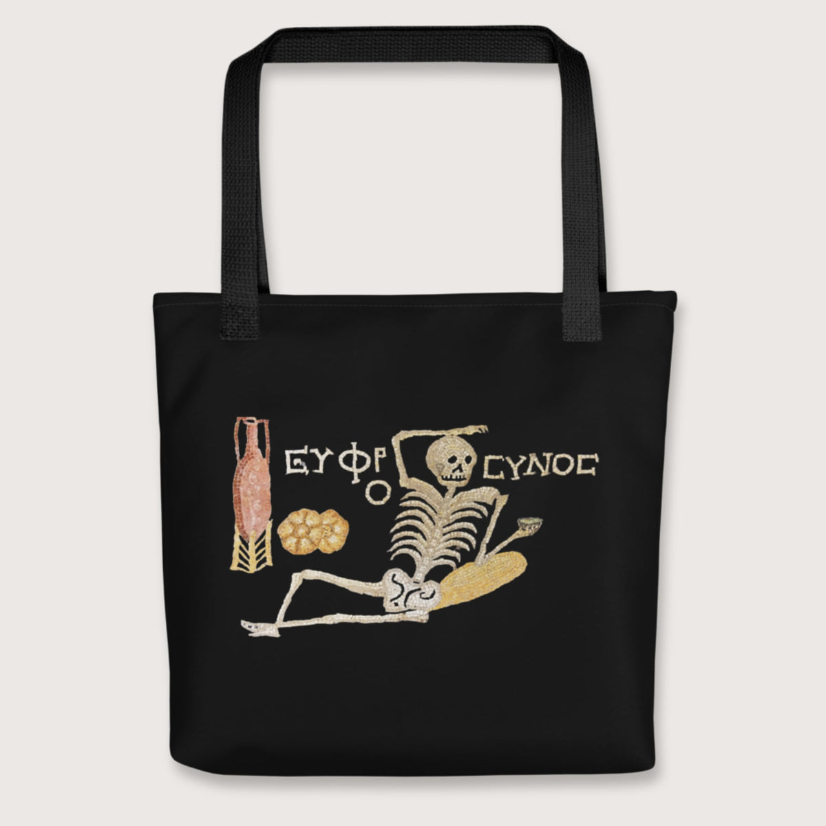 Black Skeleton Mosaic Bag - history buff gift by HistoHead