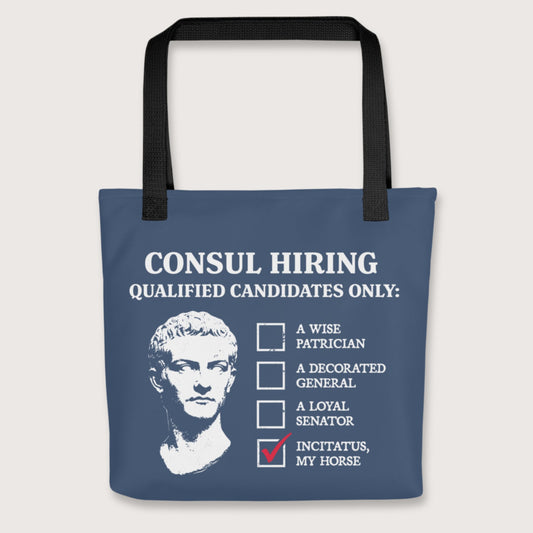 Black Caligula's Nominee for Consul Bag - history buff gift by HistoHead