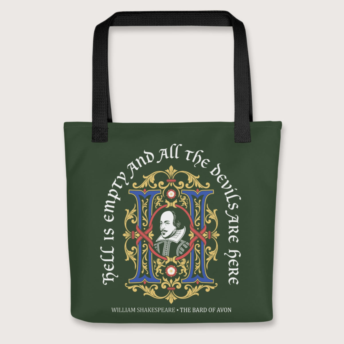 Black Shakespeare Hell Is Empty Bag - history buff gift by HistoHead