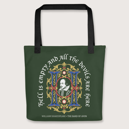 Black Shakespeare Hell Is Empty Bag - history buff gift by HistoHead