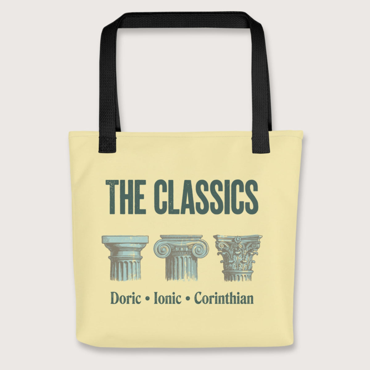 Black The Classics Doric Ionic Corinthian Bag - history buff gift by HistoHead