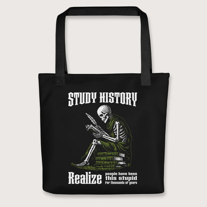Black Study History Bag - history buff gift by HistoHead