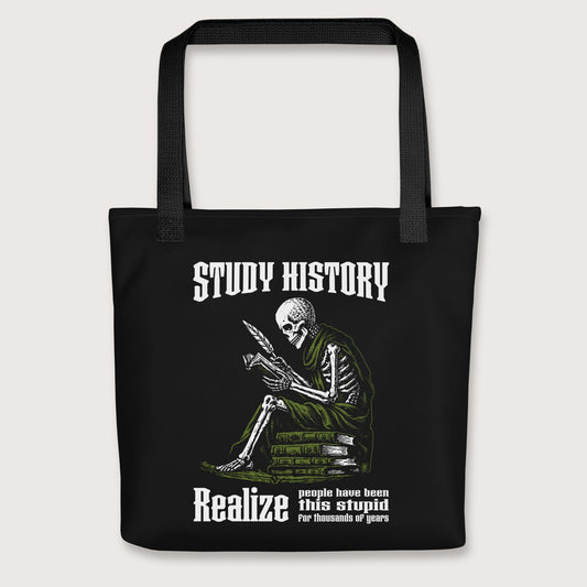 Black Study History Bag - history buff gift by HistoHead
