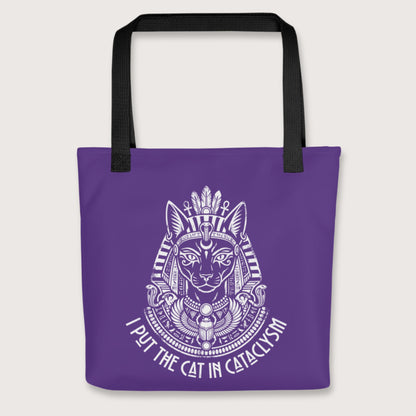 Black Bastet I Put the Cat in Cataclysm Bag - history buff gift by HistoHead