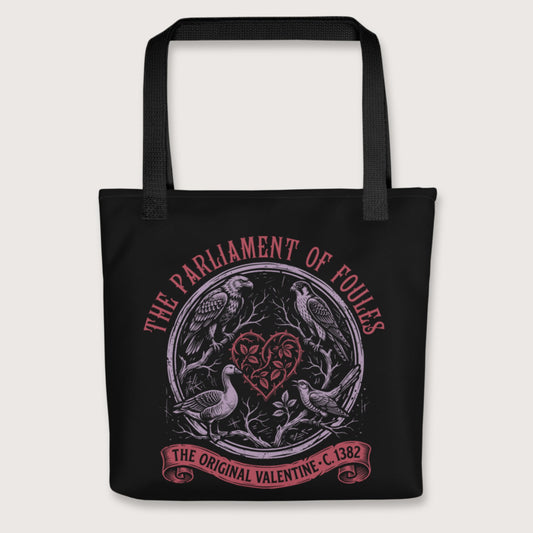 Black Chaucer Parliament of Foules Valentine Bag - history buff gift by HistoHead