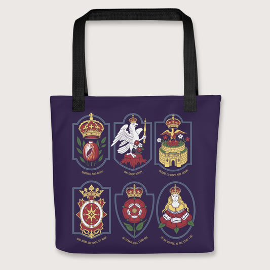 Black Six Wives Badges Bag - history buff gift by HistoHead