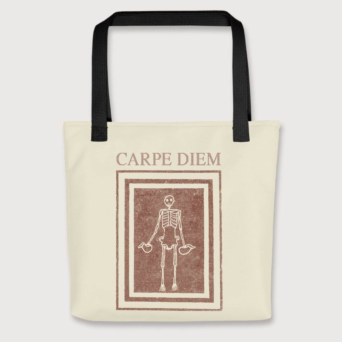 Black Carpe Diem Skeleton Bag - history buff gift by HistoHead