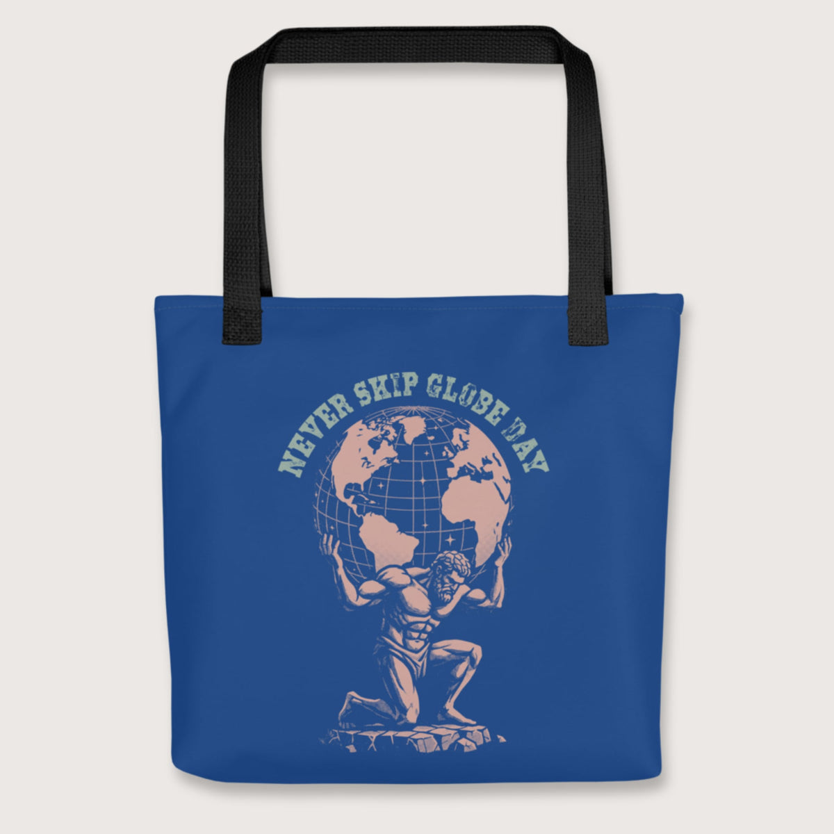 Black Atlas Never Skip Globe Day Bag - history buff gift by HistoHead