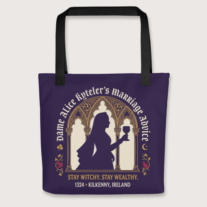 Black Alice Kyteler's Marriage Advice Bag - history buff gift by HistoHead