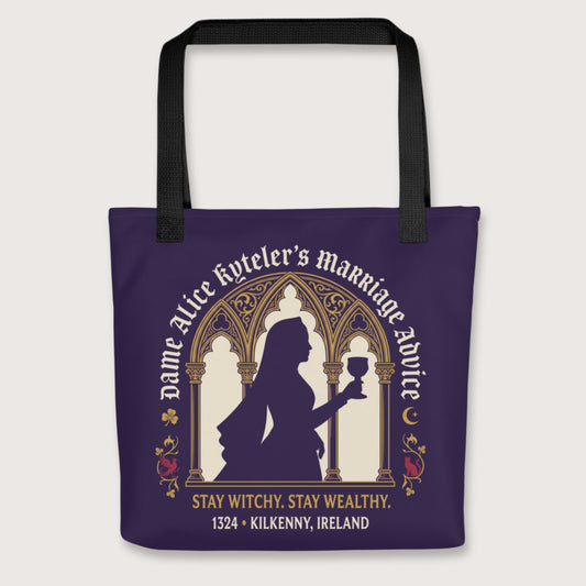 Black Alice Kyteler's Marriage Advice Bag - history buff gift by HistoHead