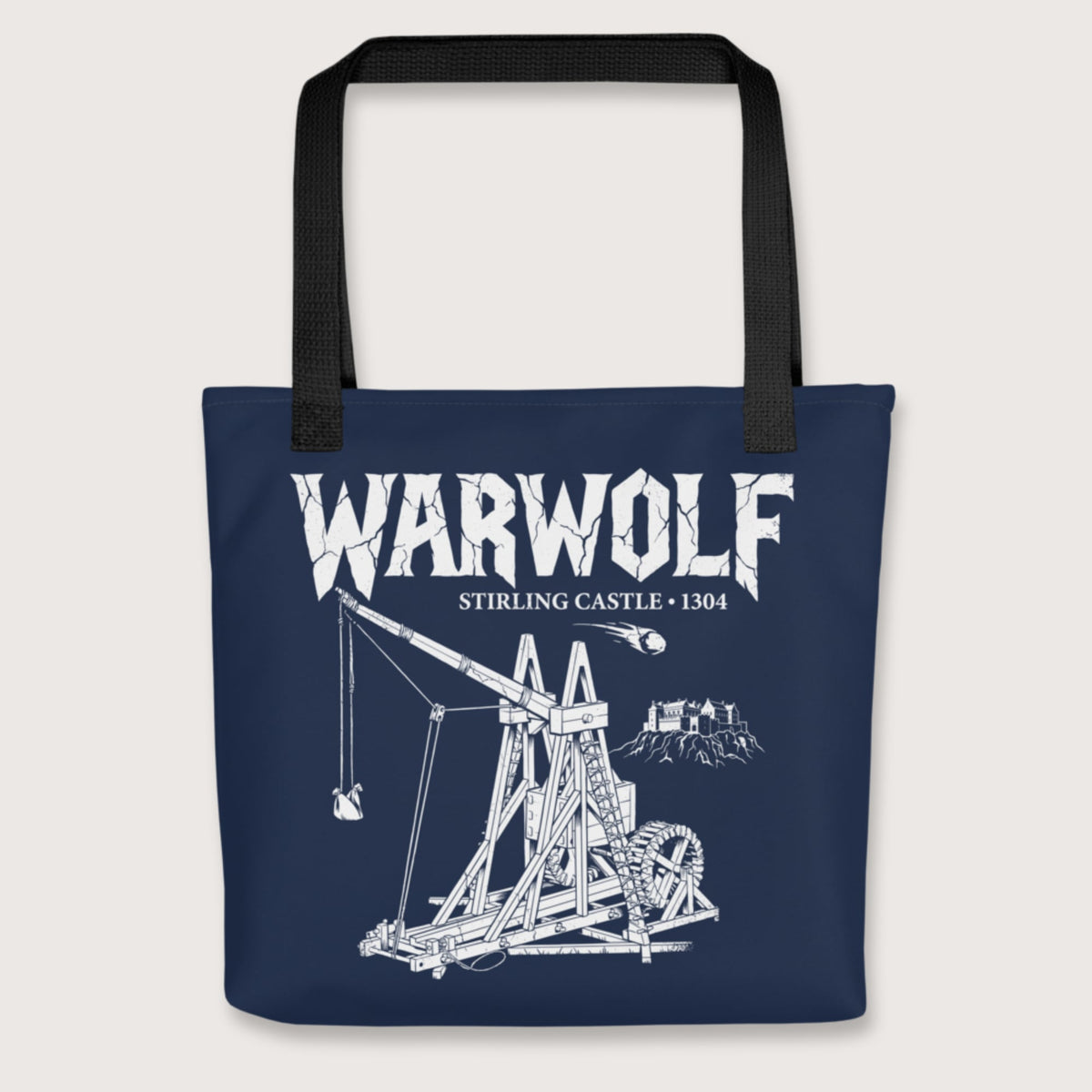 Black Warwolf Trebuchet Bag - history buff gift by HistoHead