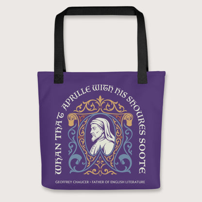 Black Geoffrey Chaucer Bag - history buff gift by HistoHead