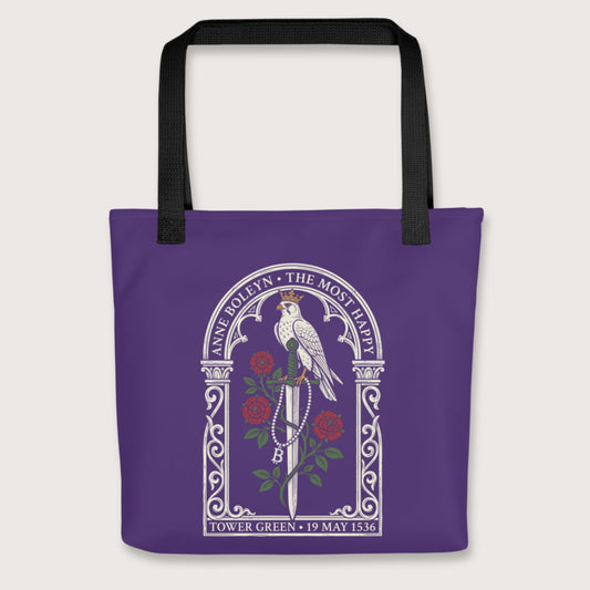 Black Anne Boleyn Falcon Bag - history buff gift by HistoHead