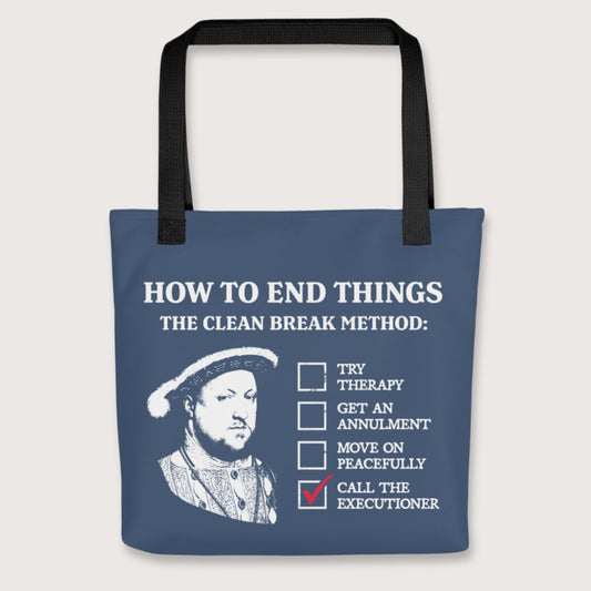 Black Henry VIII's Breakup Guide Bag - history buff gift by HistoHead