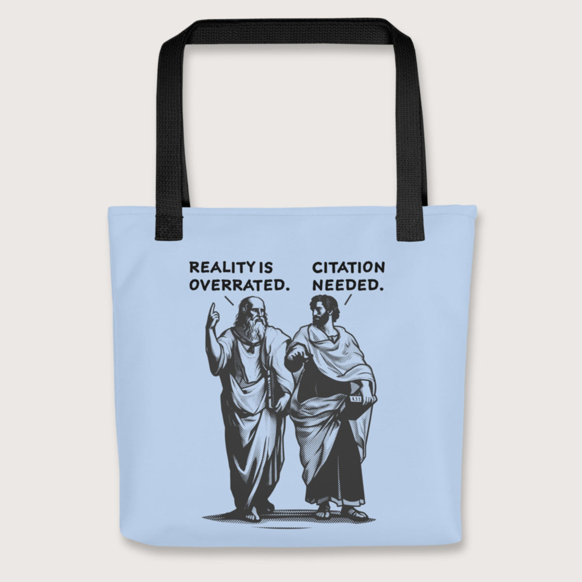 Black Plato & Aristotle Debate Bag - history buff gift by HistoHead