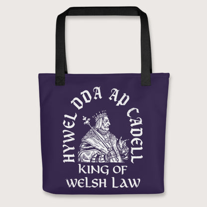 Black Hywel Dda King of Welsh Law Bag - history buff gift by HistoHead