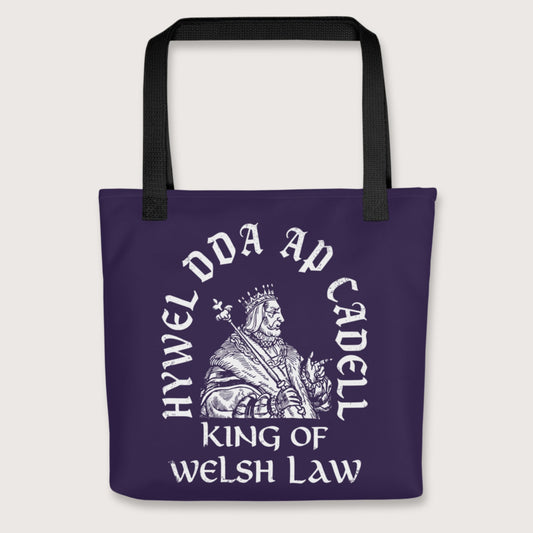 Black Hywel Dda King of Welsh Law Bag - history buff gift by HistoHead