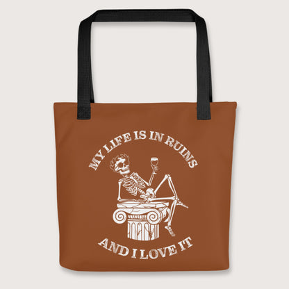 Black My Life is in Ruins Bag - history buff gift by HistoHead