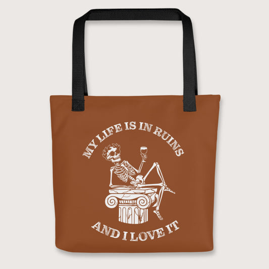 Black My Life is in Ruins Bag - history buff gift by HistoHead