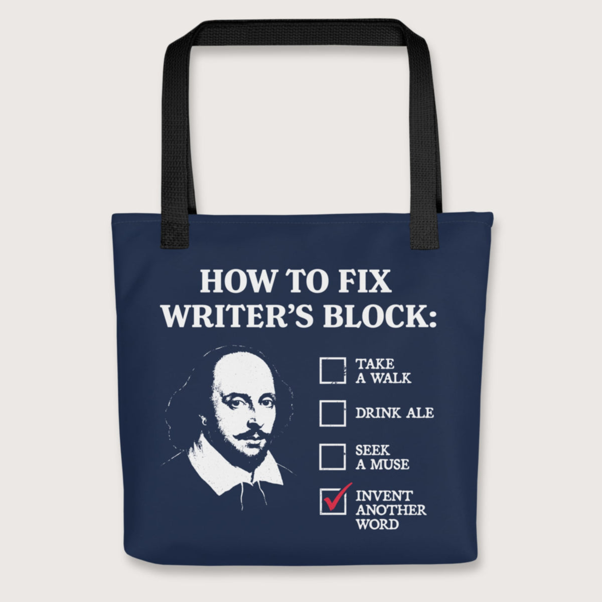 Black Shakespeare How to Fix Writer's Block Bag - history buff gift by HistoHead