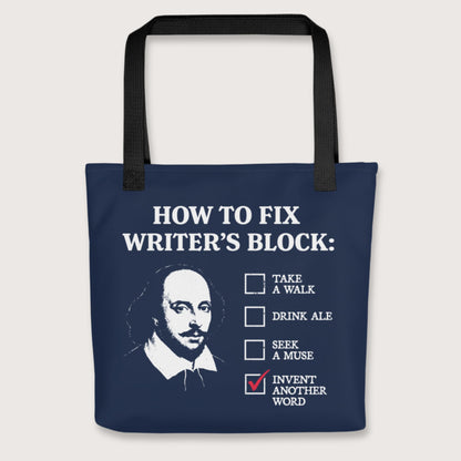 Black Shakespeare How to Fix Writer's Block Bag - history buff gift by HistoHead