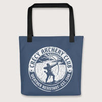 Black Crecy Archery Club Bag - history buff gift by HistoHead