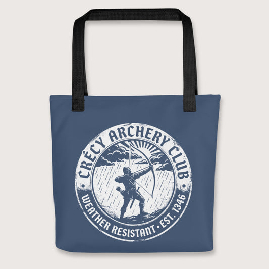 Black Crecy Archery Club Bag - history buff gift by HistoHead