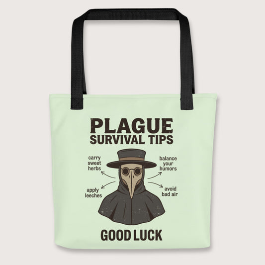 Black Plague Survival Tips Bag - history buff gift by HistoHead