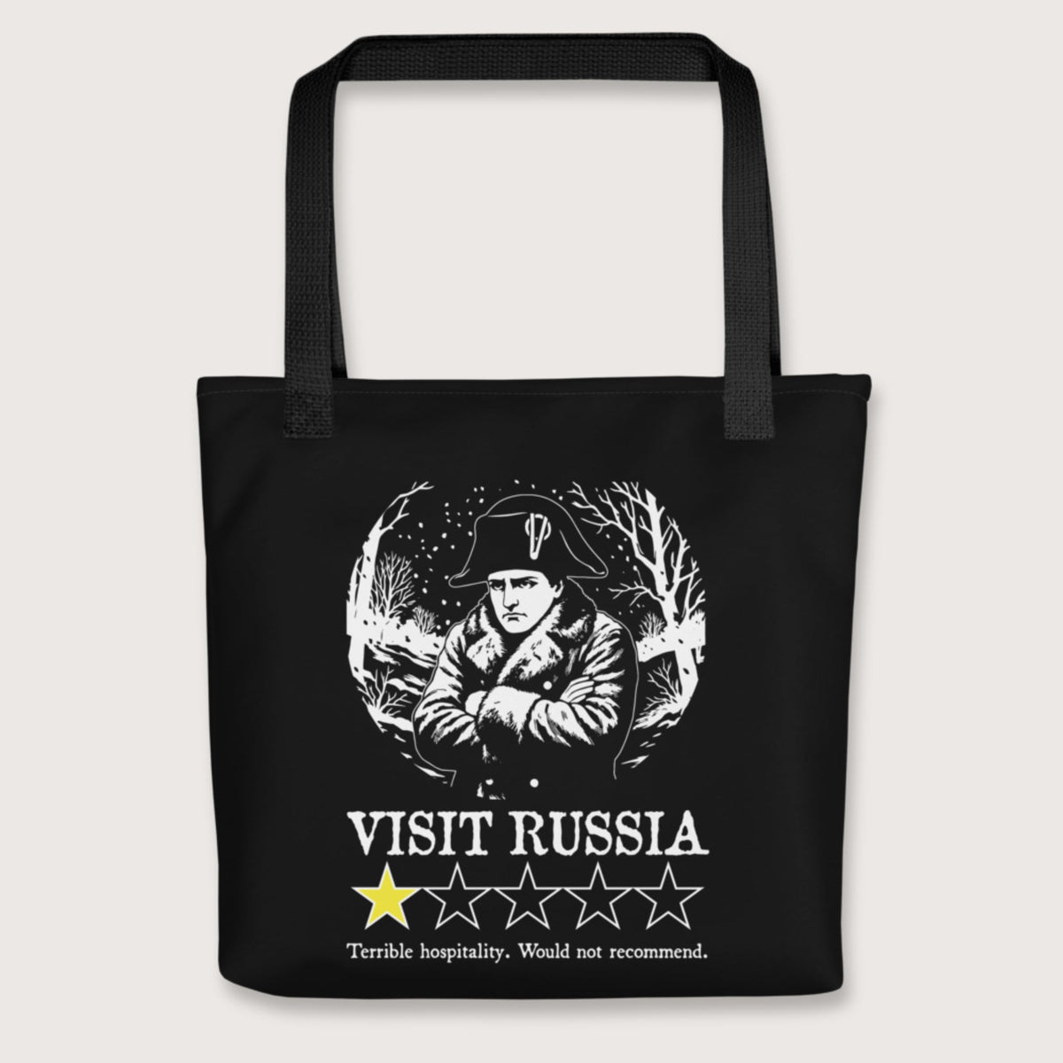 Black Napoleon Visit Russia Review Bag - history buff gift by HistoHead