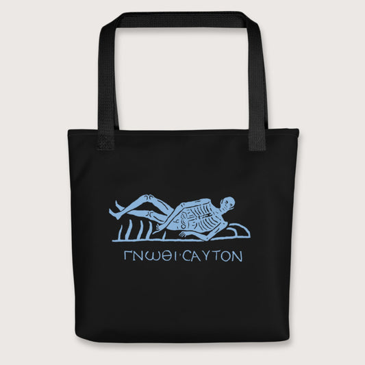 Black Know Thyself Skeleton Bag - history buff gift by HistoHead