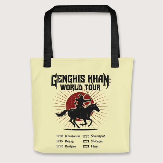 Black Genghis Khan World Tour Bag - history buff gift by HistoHead