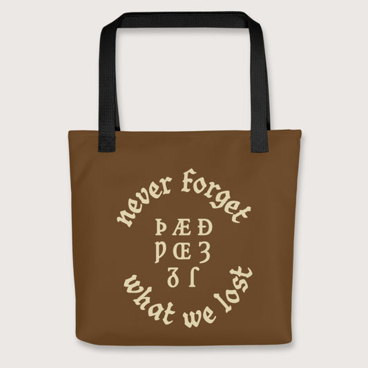Black Never Forget Lost Letters Bag - history buff gift by HistoHead