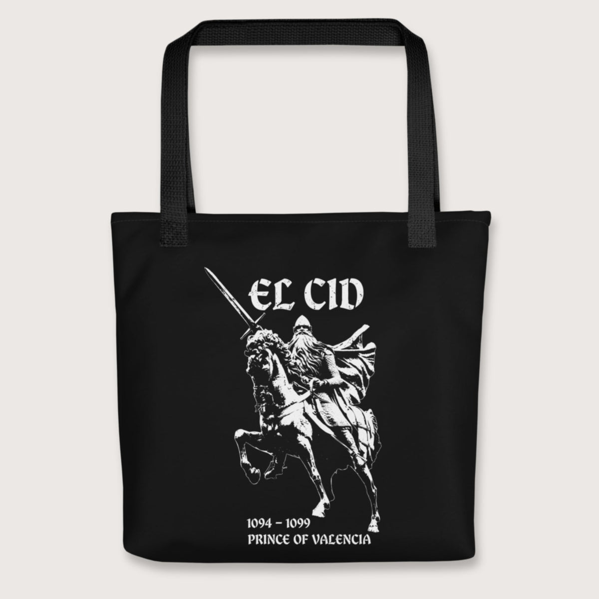 Black El Cid Prince of Valencia Bag - history buff gift by HistoHead