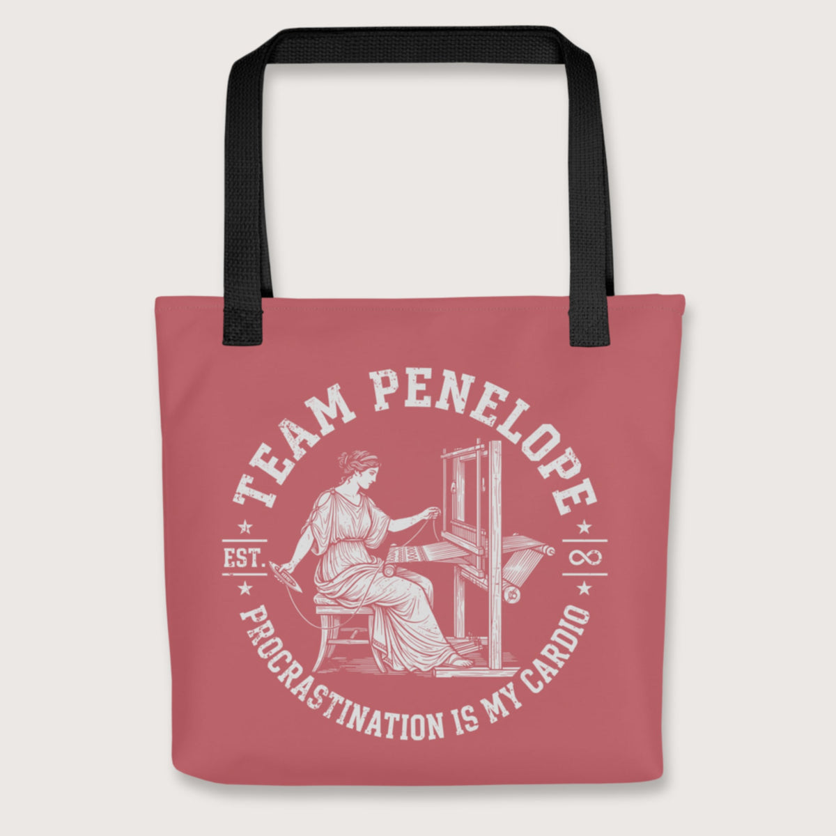 Black Team Penelope Procrastination Bag - history buff gift by HistoHead